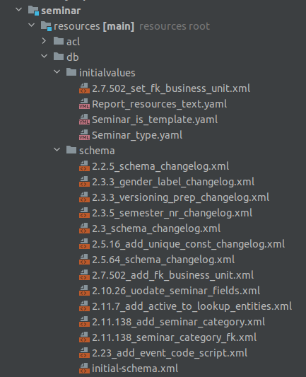 folder structure for changelog files